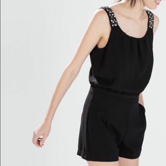 Zara Black Embellished Strap Romper - Picture 3 of 13